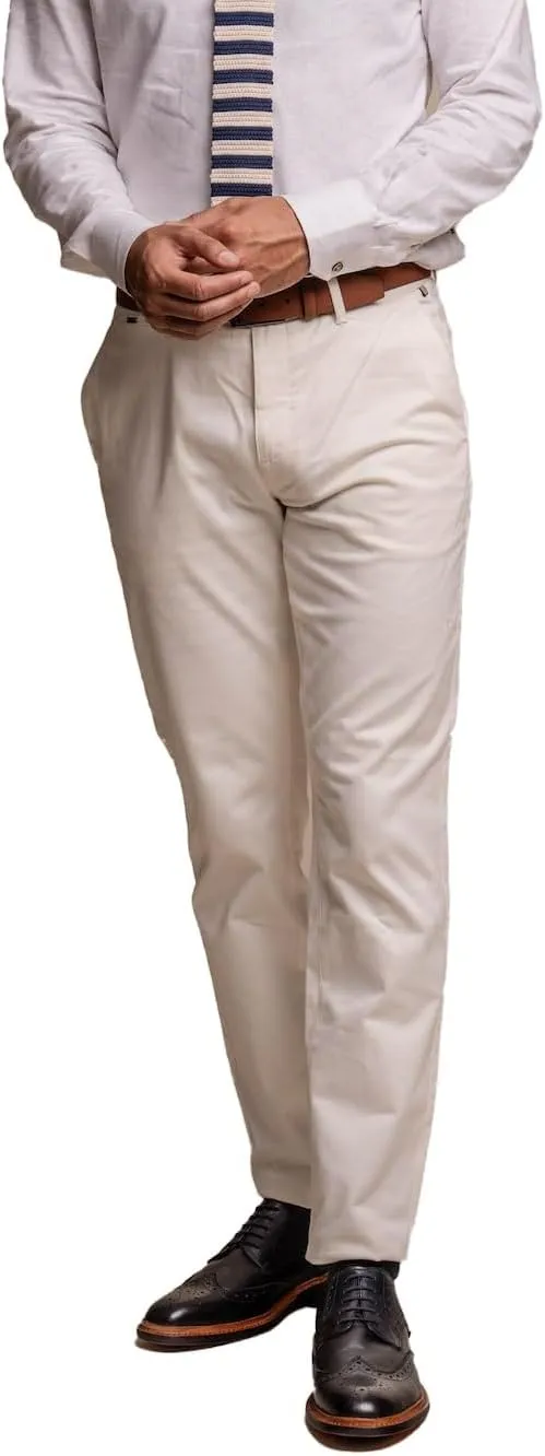 SIRRI Elegant Men's Navy Slim Fit Suit 3-Piece with Beige Ecru Chinos - Versatile Business Attire for Every Occasion