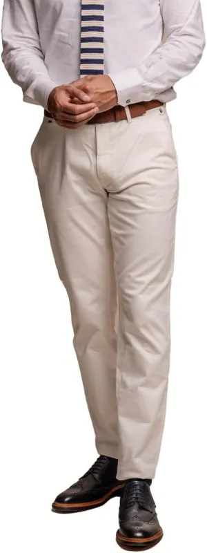 SIRRI Elegant Men's Navy Slim Fit Suit 3-Piece with Beige Ecru Chinos - Versatile Business Attire for Every Occasion