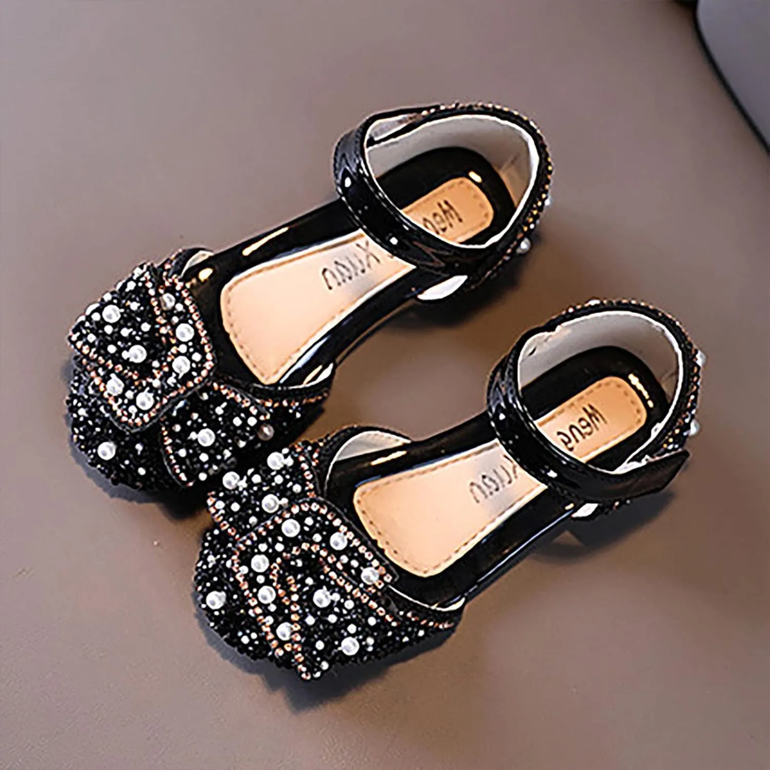 Spring and Summer Girls Dance Shoes Princess Dress Performance Shoes Flat Bottom Light Pearl Girls Booties Size