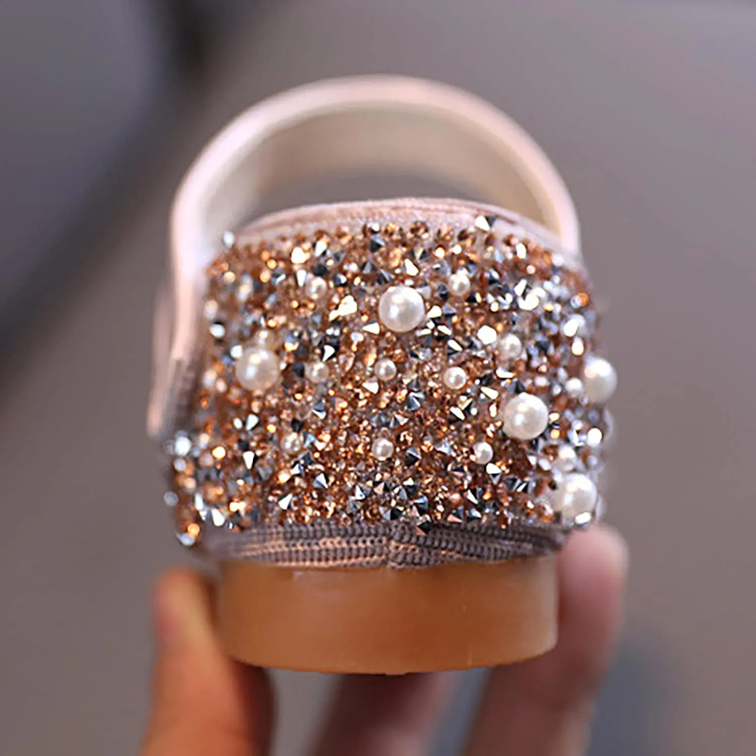 Spring and Summer Girls Dance Shoes Princess Dress Performance Shoes Flat Bottom Light Pearl Girls Booties Size