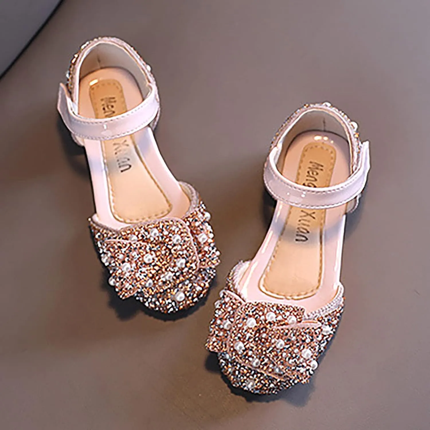 Spring and Summer Girls Dance Shoes Princess Dress Performance Shoes Flat Bottom Light Pearl Girls Booties Size