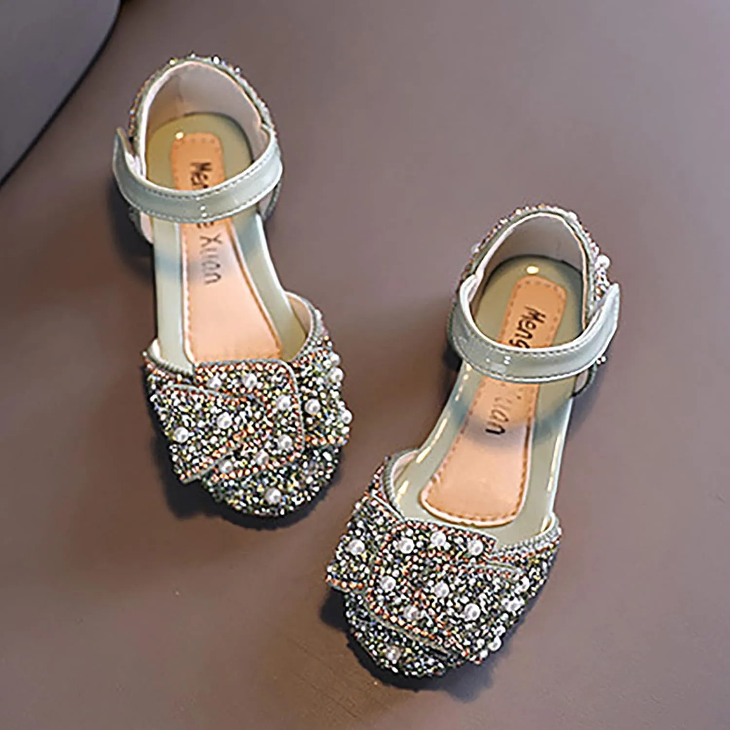 Spring and Summer Girls Dance Shoes Princess Dress Performance Shoes Flat Bottom Light Pearl Girls Booties Size