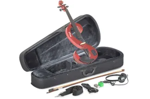 Stagg 4/4 S-Shaped Metallic Red Electric Violin Set