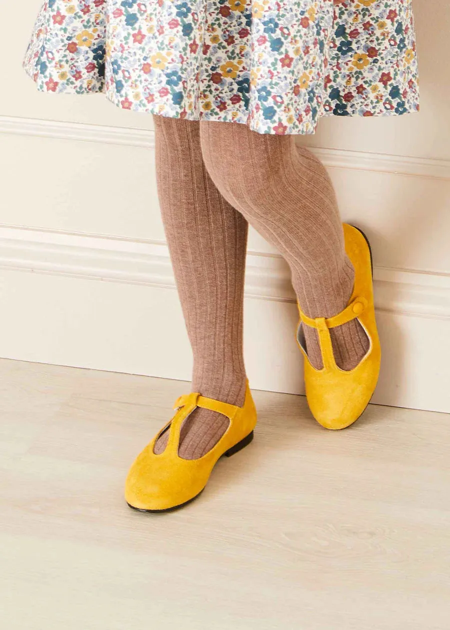 Suede Charlotte Shoes in Mustard (24-34EU)
