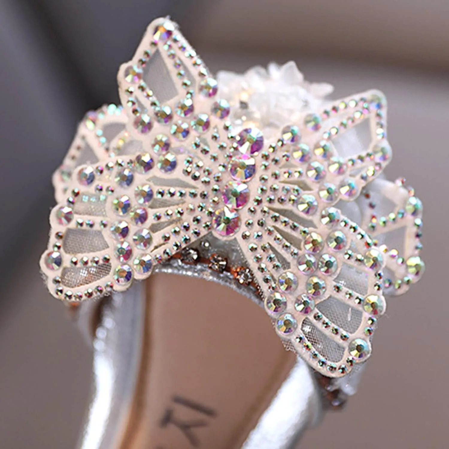 Summer Girls Dance Shoes Princess Dress Performance Shoes Silk Bow Rhinestone Mesh Bow Boots for girls booties 10