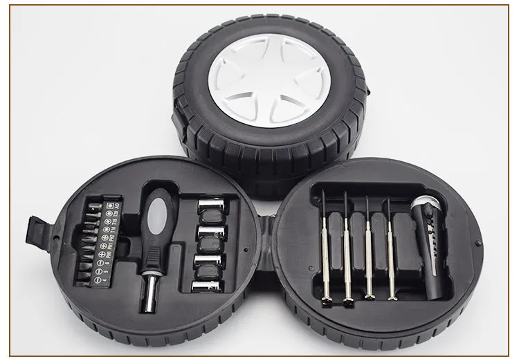 Tire-shaped tool kit