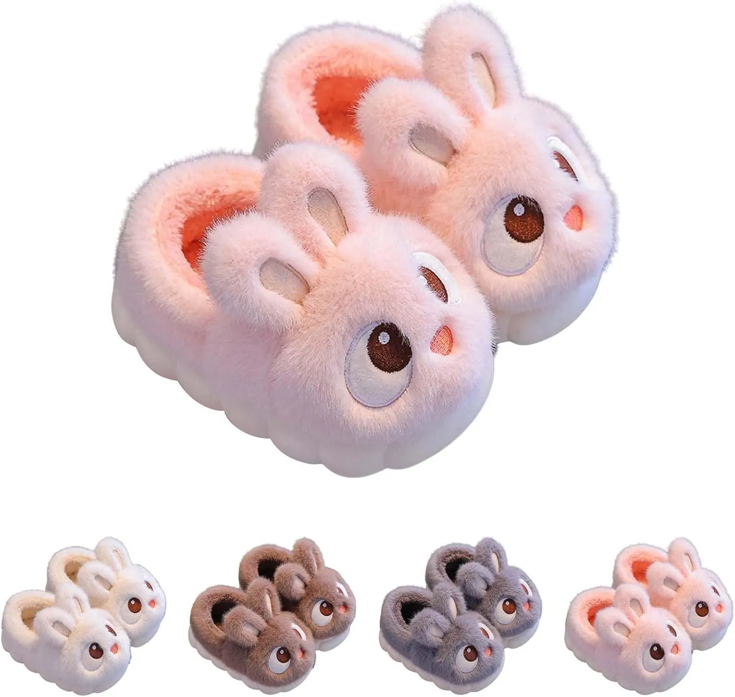 Toddler Fuzzy artoon Slippers Bunny Ear Memory Foam Warm Shoes Baby Infant Boys Girls Indoor Ankle Comfy Cotton Slipper