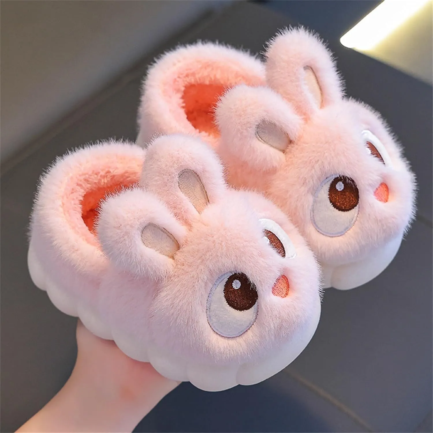 Toddler Fuzzy artoon Slippers Bunny Ear Memory Foam Warm Shoes Baby Infant Boys Girls Indoor Ankle Comfy Cotton Slipper