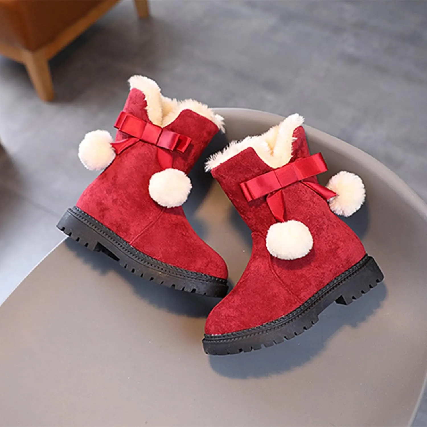 Toddler Girl Boot Size 6 Fashion Autumn and Winter Girls Snow Boots Thick Bottom Non Slip Big Girls Snow Boots Size 5