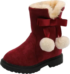 Toddler Girl Boot Size 6 Fashion Autumn and Winter Girls Snow Boots Thick Bottom Non Slip Big Girls Snow Boots Size 5