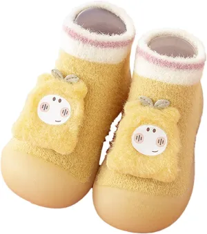 Toddler Raincoat Boots Infant Toddle Footwear Winter Toddler Shoes Soft Bottom Indoor Non Slip Warm Cartoon Bear Floor Socks Shoes Girl Shoes Size 5 Boots