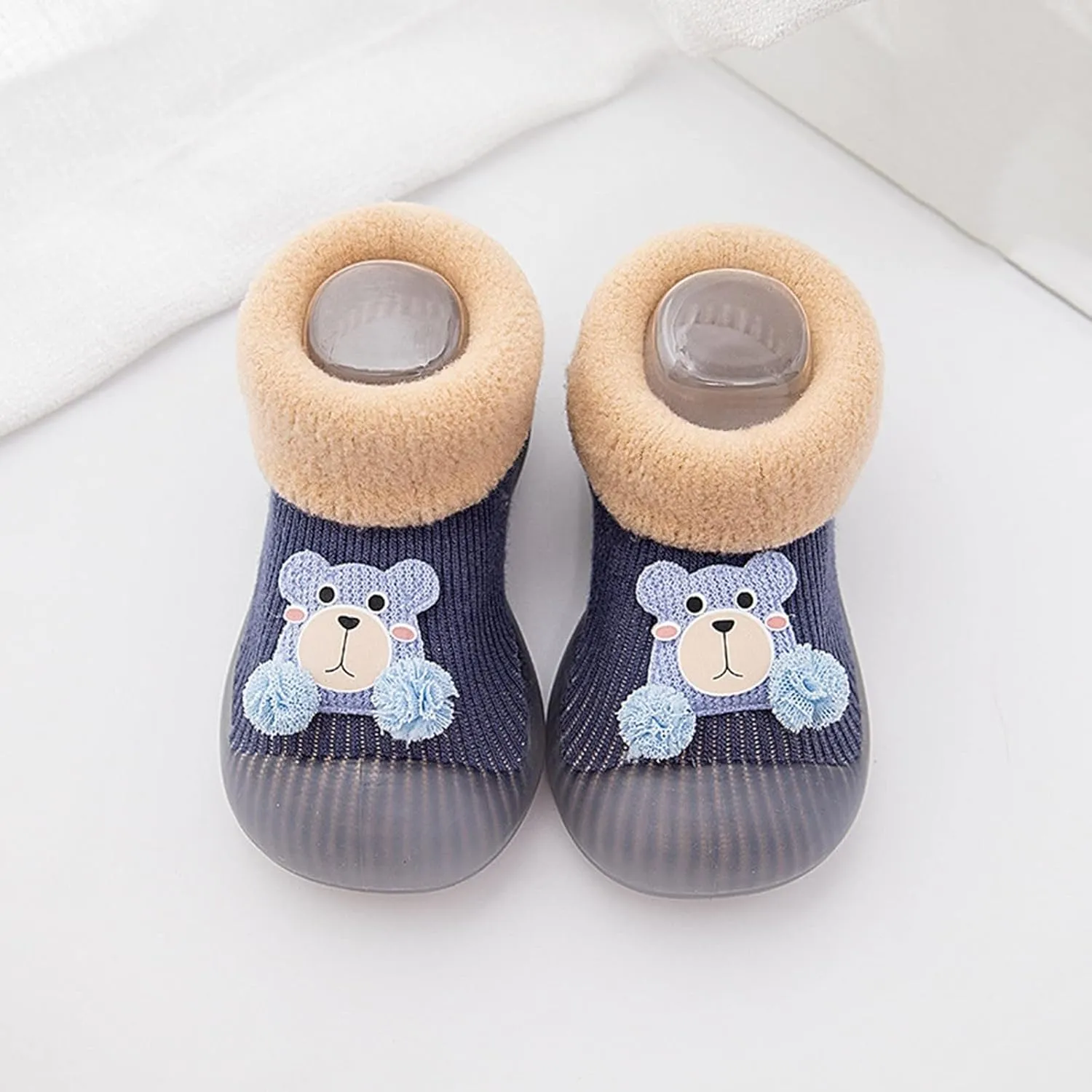Toddler Sock Shoes,Baby Home Slippers Cartoon Warm House Slippers for Infant Lined Winter Indoor Shoes Girls Boots