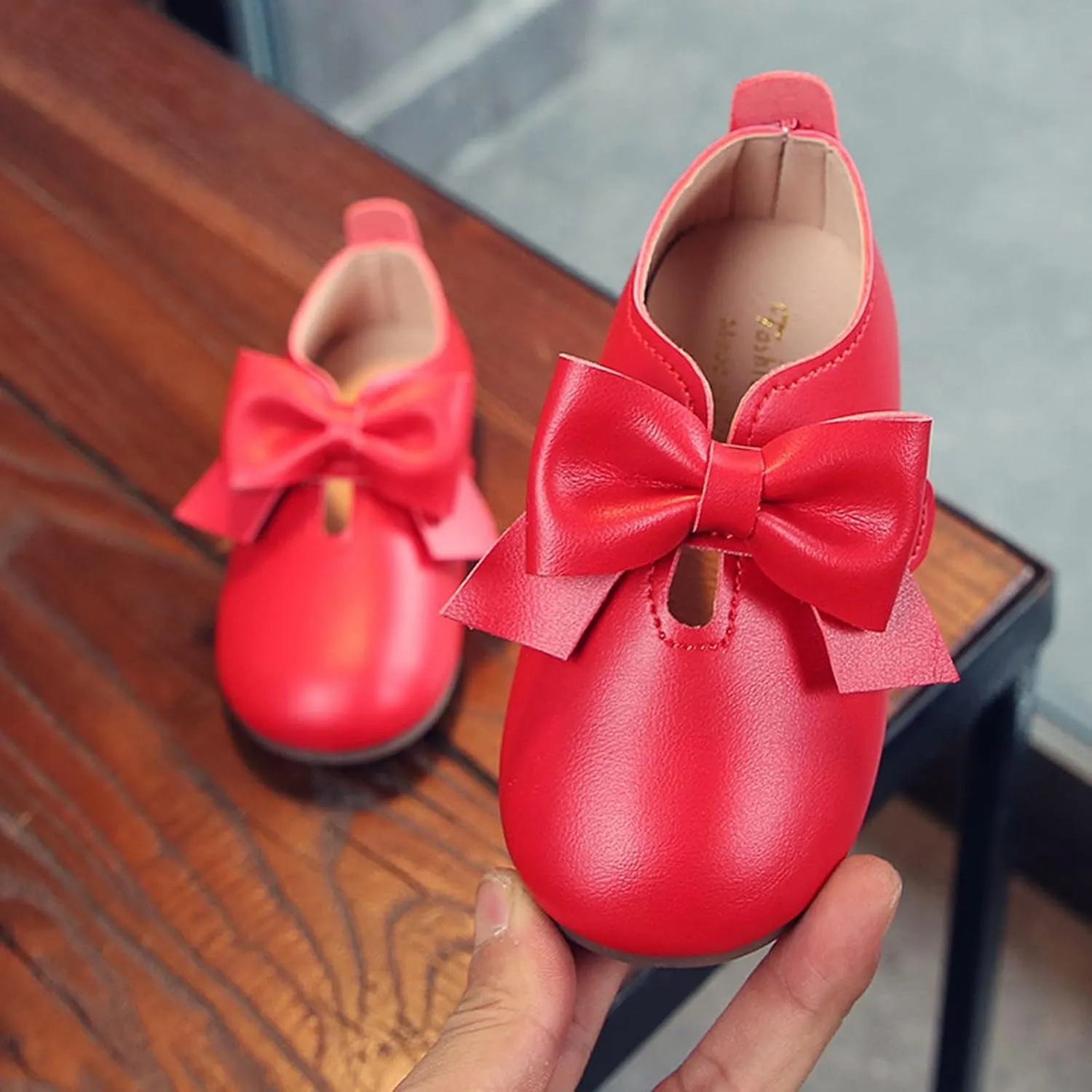 Toddler Tall Boots Girls Fashion Autumn Girls Casual Shoes Flat Light Hook Loop Solid Color Bow Little Girl Boots Size 7