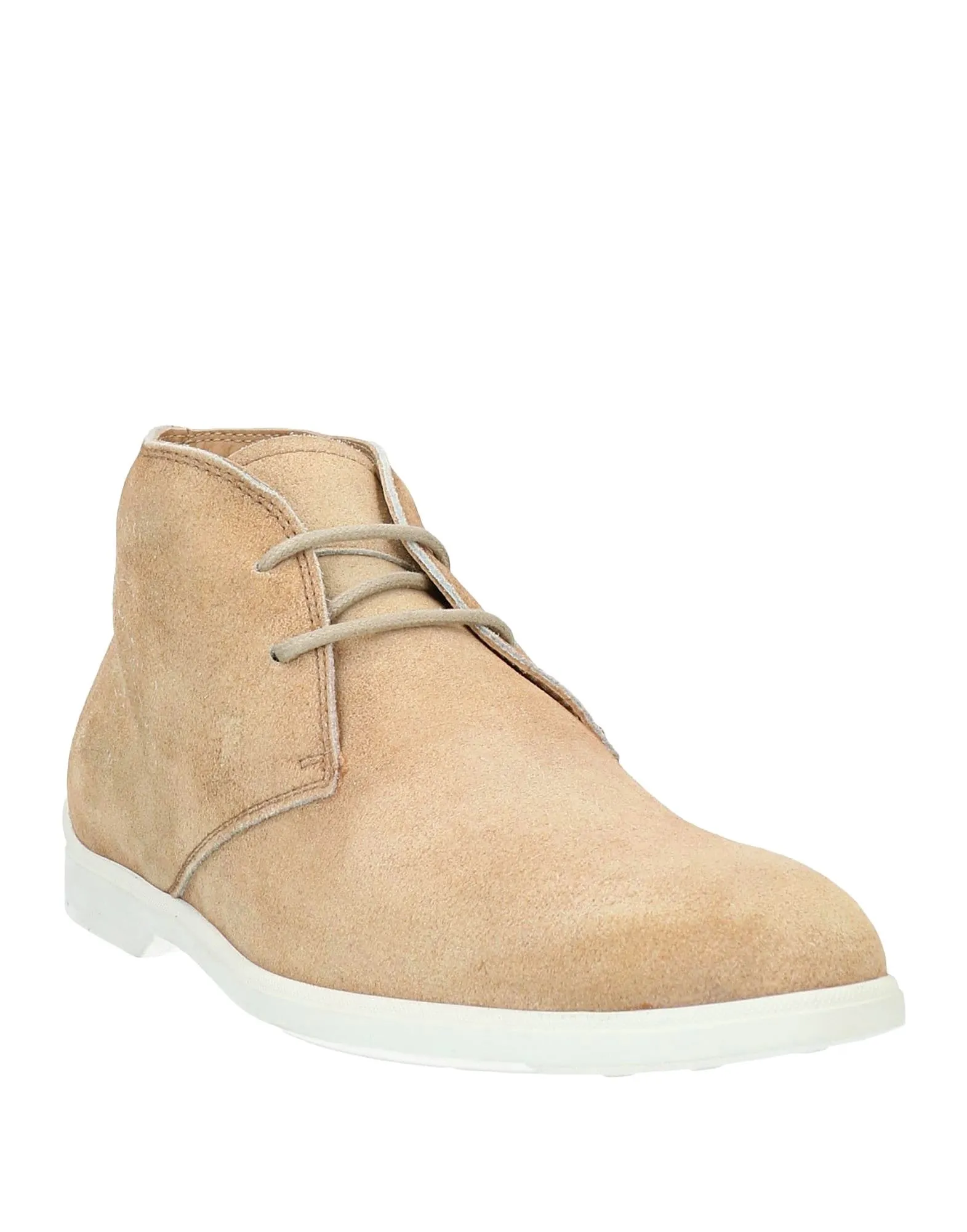Tod's Men's Polacco Beige Suede Rubber Sole Leather Lining Lace Up Elegant Boots