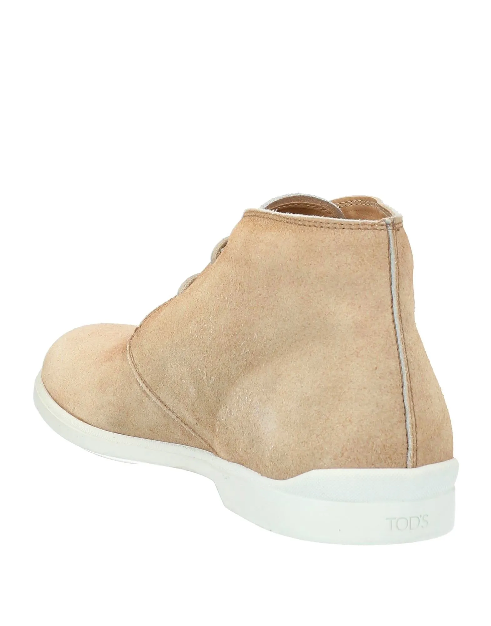 Tod's Men's Polacco Beige Suede Rubber Sole Leather Lining Lace Up Elegant Boots