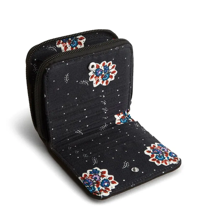 Vera Bradley Small Zip Around Wallet in Moonless Night