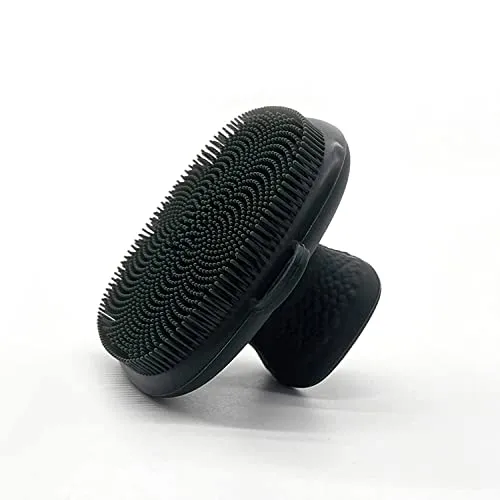 VWMYQ Silicone Face Scrubber Facial Cleansing Brush Silicone Face Wash Brush Manual Waterproof Cleansing Skin Care Face Brushes for Cleansing and Exfoliating (Black)