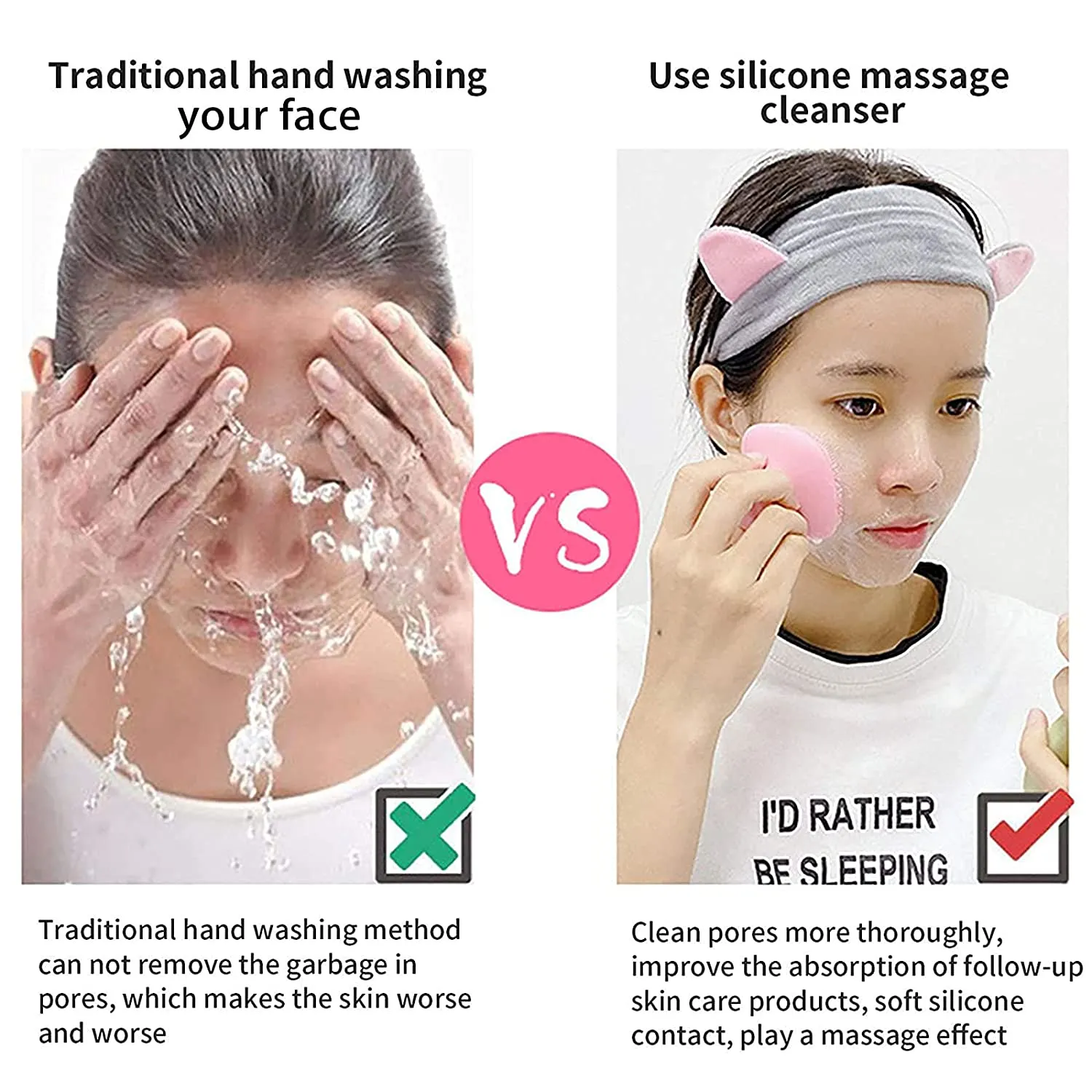 VWMYQ Silicone Face Scrubber Facial Cleansing Brush Silicone Face Wash Brush Manual Waterproof Cleansing Skin Care Face Brushes for Cleansing and Exfoliating (Black)