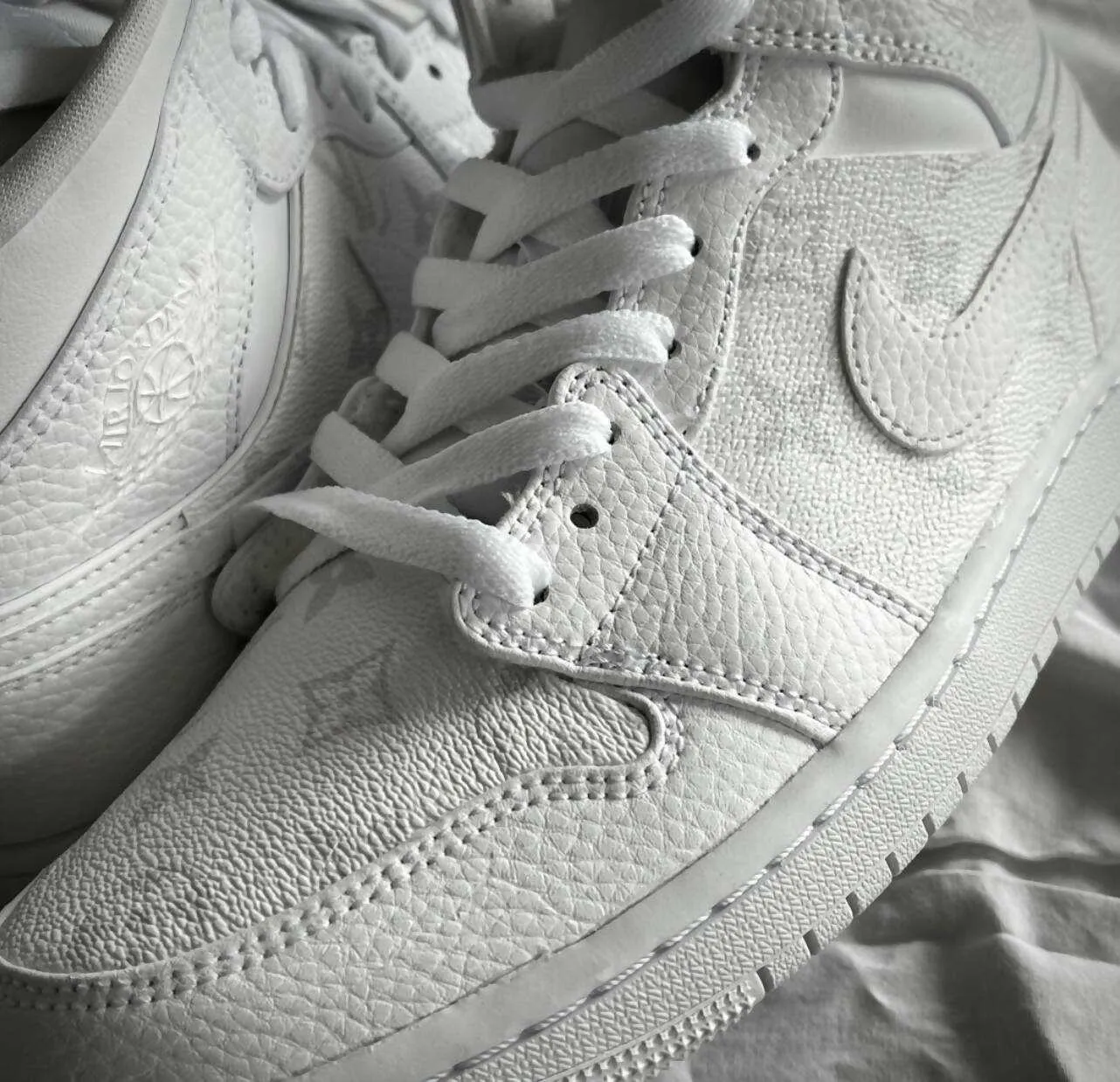 White LV Jordan 1 Mid
