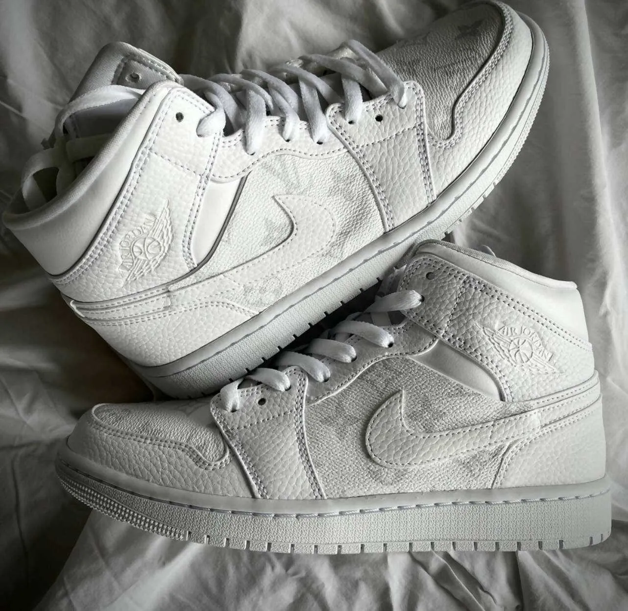 White LV Jordan 1 Mid