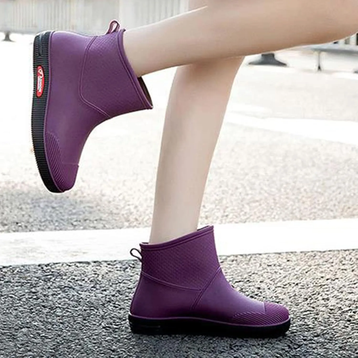 Wide Rainboots Boots Womens Waterproof Non-Slip Rubber Ankle Boots Rain Boots Waterproof Short Garden Boots
