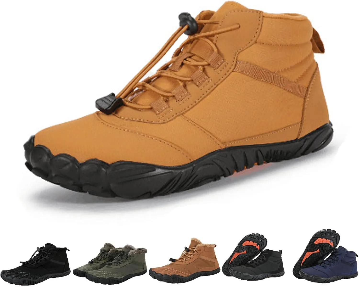 Winter Barefoot Shoes Women Men Waterproof Trail Running Shoes Hiking Shoes Toe Shoes High Warm and Non-Slip Boots