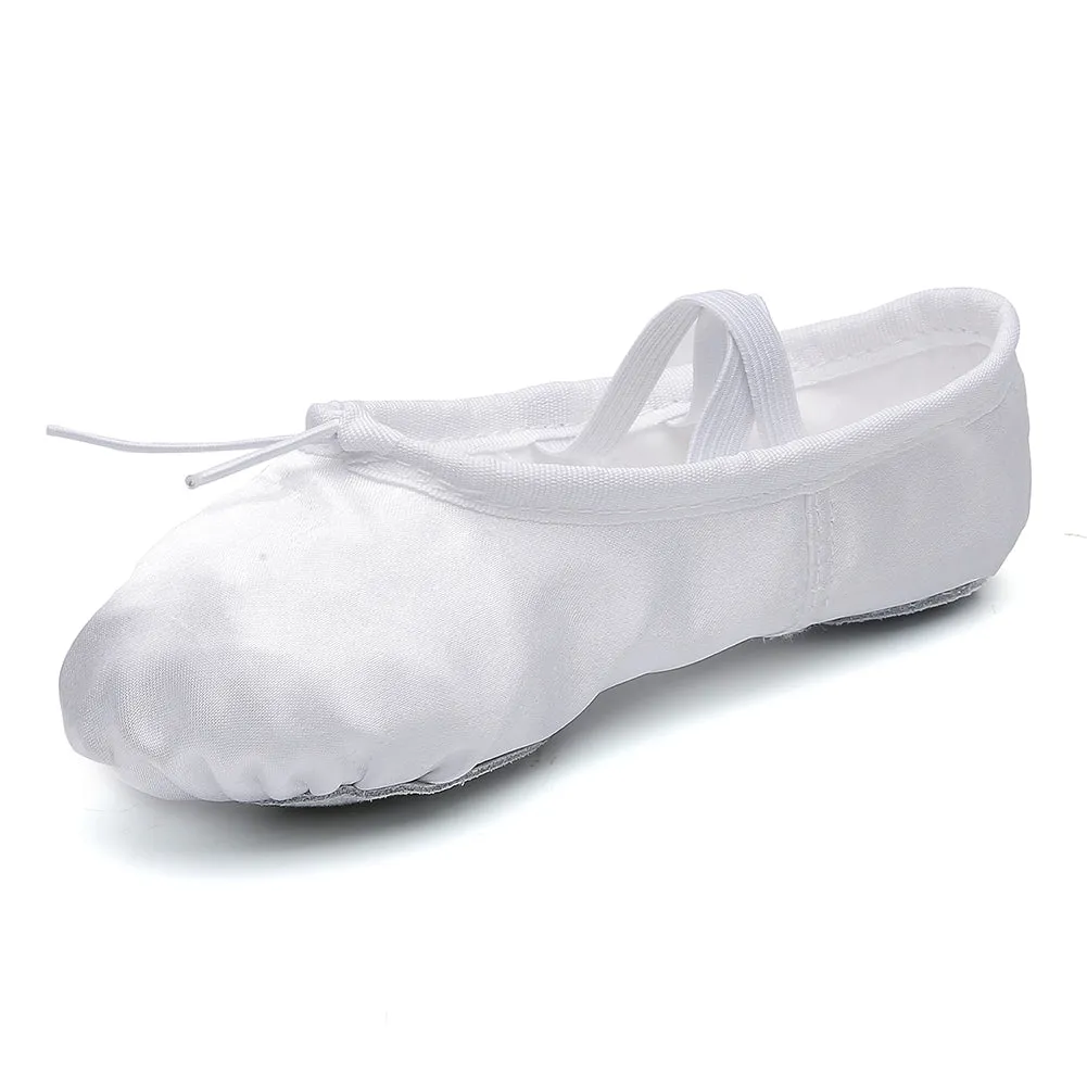 Woman's Satin Ballet Flat Yoga Shoes Split-Sole Sole