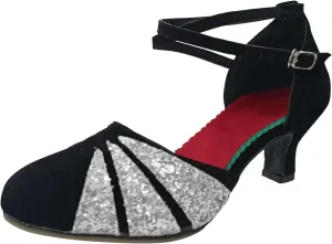 Women Rhinestone Ballroom Dance Shoes Latin Performance Dance Shoes Platform Sandals Womens Size 6, 6.5