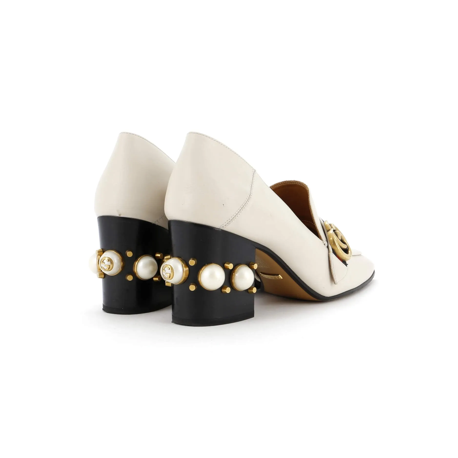 Women's GG Web Peyton Loafers Leather with Faux Pearls