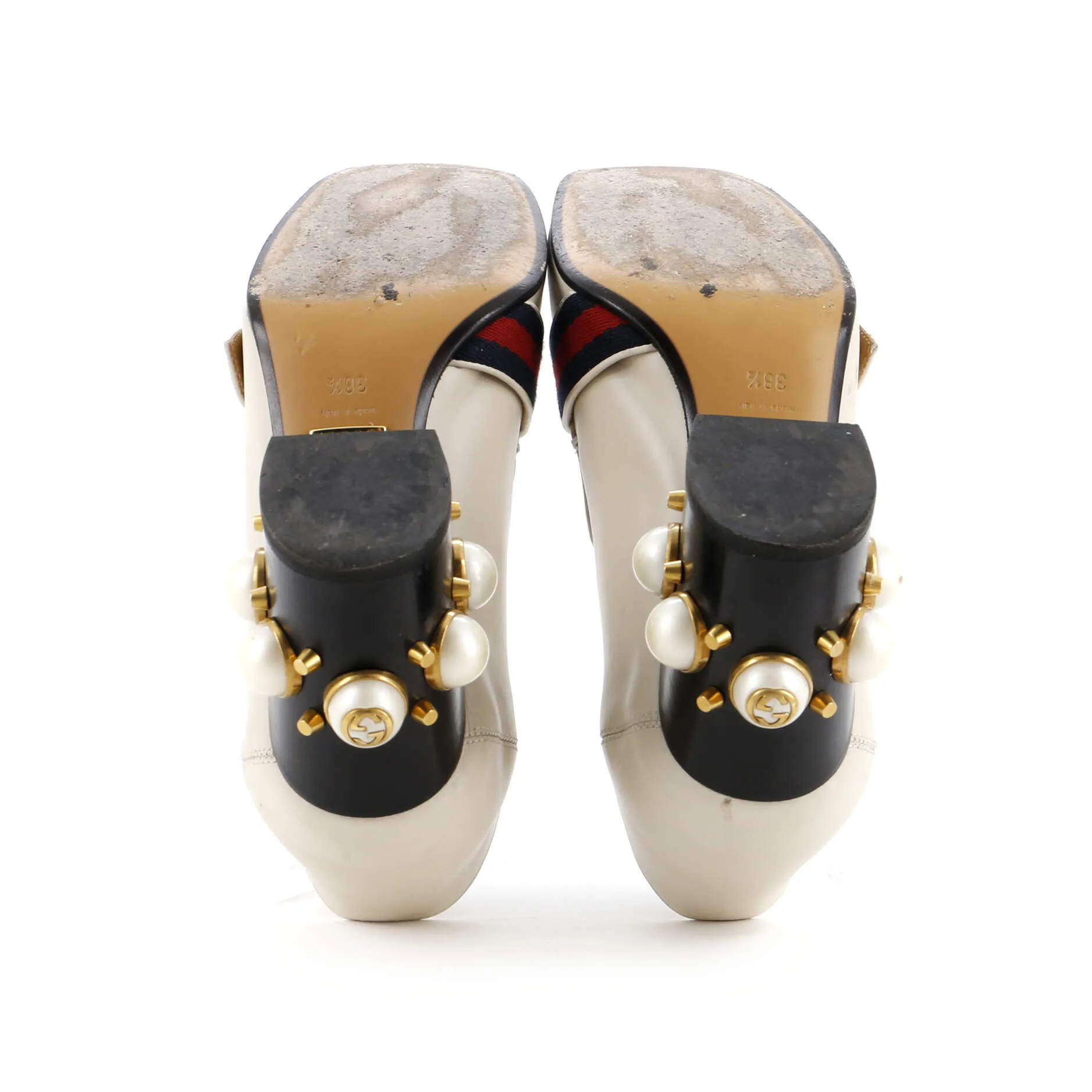 Women's GG Web Peyton Loafers Leather with Faux Pearls