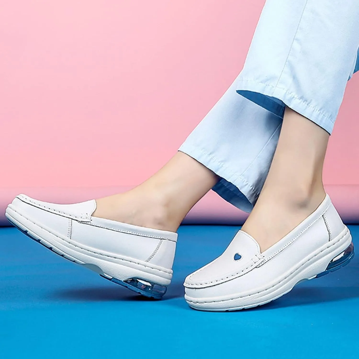 Women's Healthcare Nursing Shoes,Professional Lightweight Nurse Shoes with Soft Non-Slip Sole,Summer Comfortable Nonslip Oil Chef Work Shoes for Women Food Service