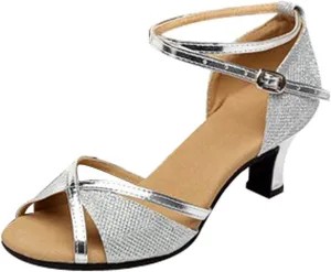 Women's Prom Dance Square Latin Ballroom Shoes Dance Shoes Women's Middle Heels Low Heel Dressy Sandals