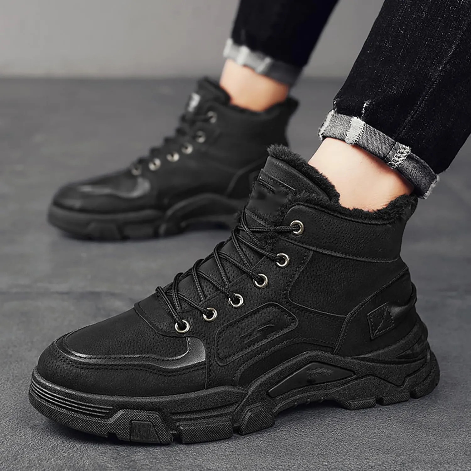 Work Boots for Men Slip On Hiking Sneakers Comfortable Warm Womens Working Shoes Business Casual Outdoor Botas Waterproof Soft Toe Work Hike Grounded Footwear