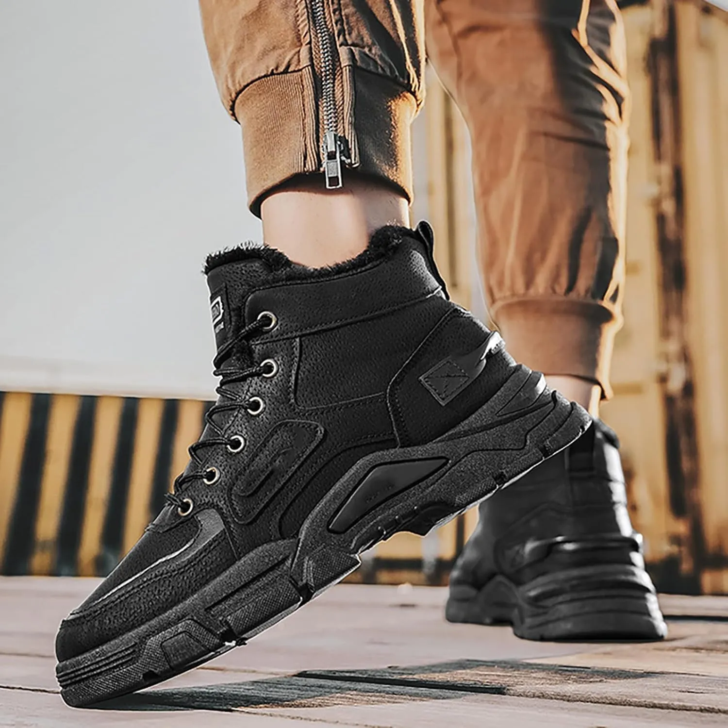 Work Boots for Men Slip On Hiking Sneakers Comfortable Warm Womens Working Shoes Business Casual Outdoor Botas Waterproof Soft Toe Work Hike Grounded Footwear
