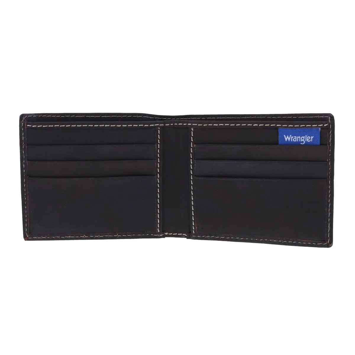Wrangler Men's Oil Tanned Leather Bifold Wallet