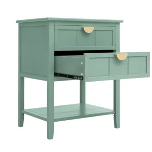ZUN 2 Drawer Side Table, American Style, End Table, Suitable for Bedroom, Living Room, Study 21439321