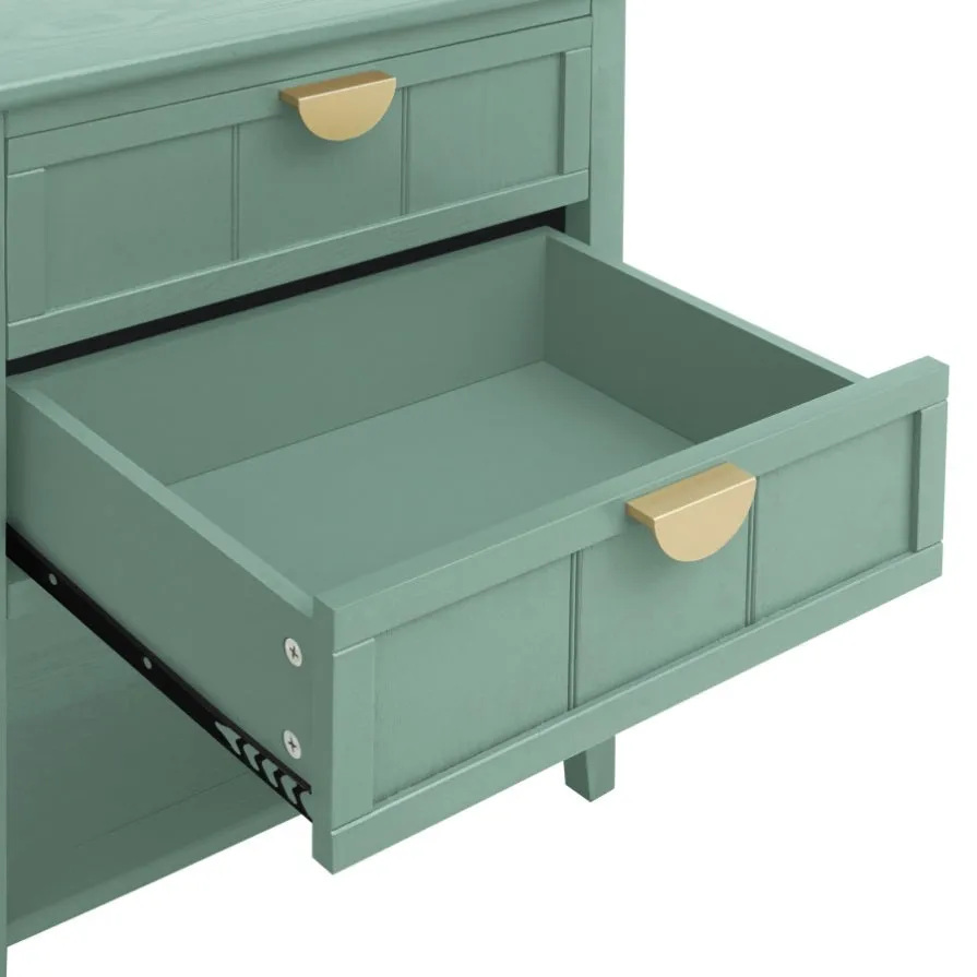 ZUN 2 Drawer Side Table, American Style, End Table, Suitable for Bedroom, Living Room, Study 21439321